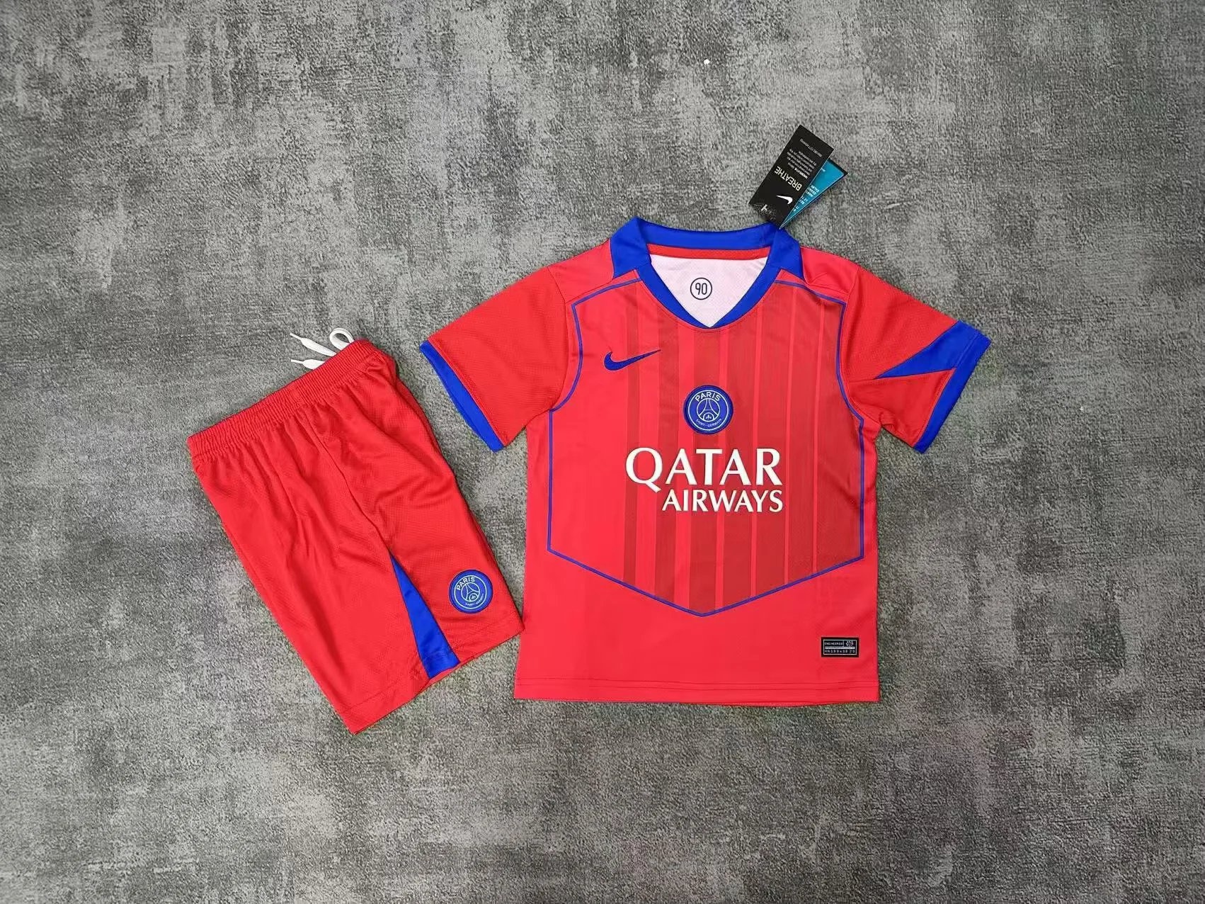 Kids-Paris St Germain 25/26 Third Red Soccer Jersey